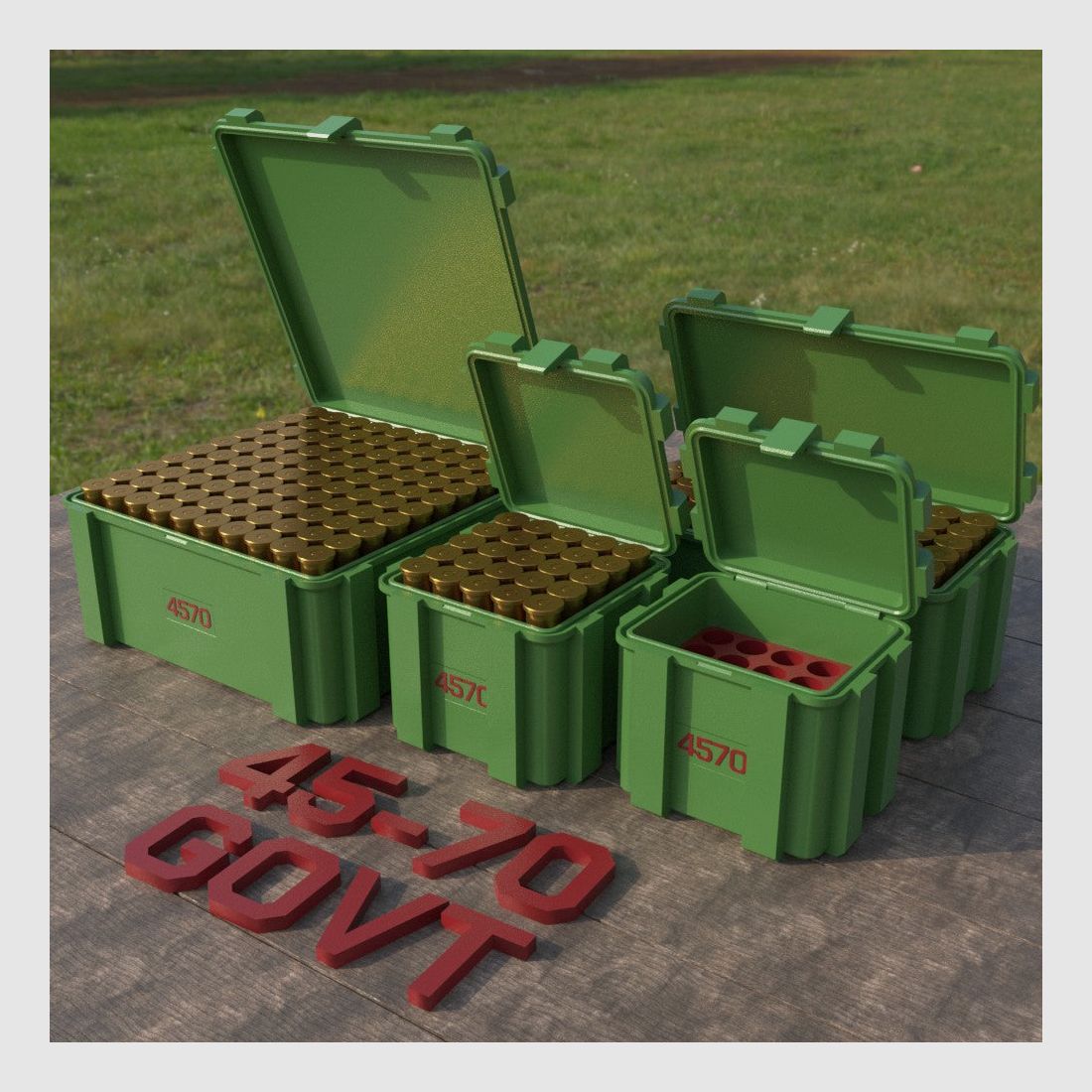 Filamelt ammunition box / .45-70 Govt / 'flip lid' / cartridge box, ammo box, image 3 of 8