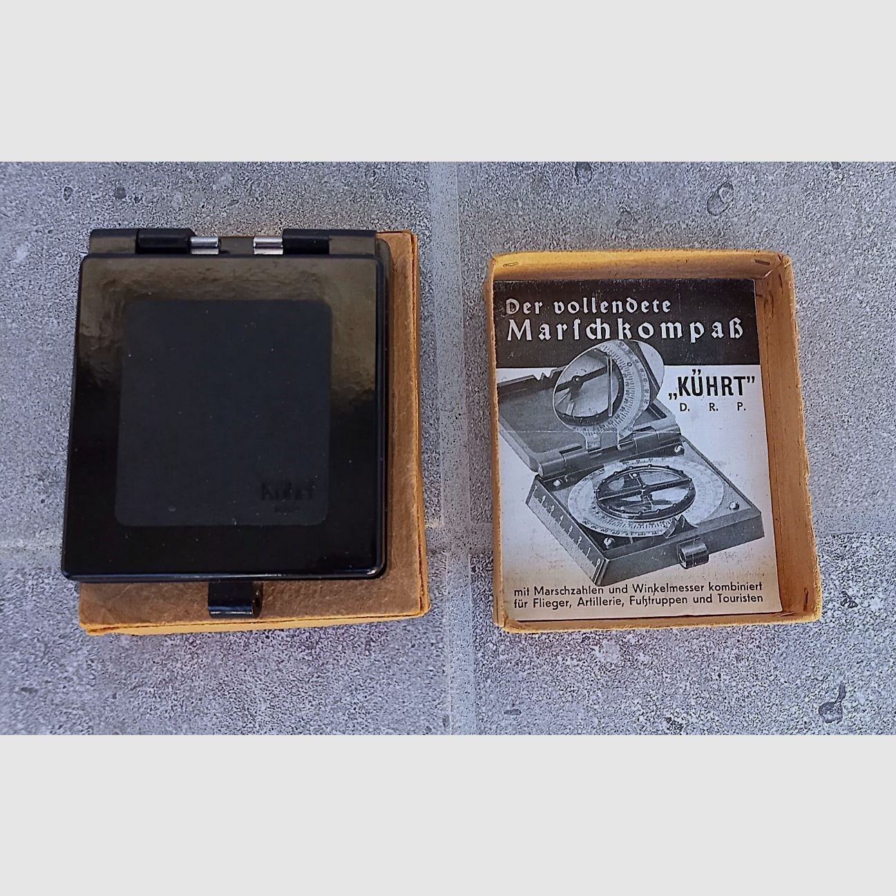Vintage WWII officers compass - Wehrmacht Marsch Kompass Firma Kührt D.R.P. 1938