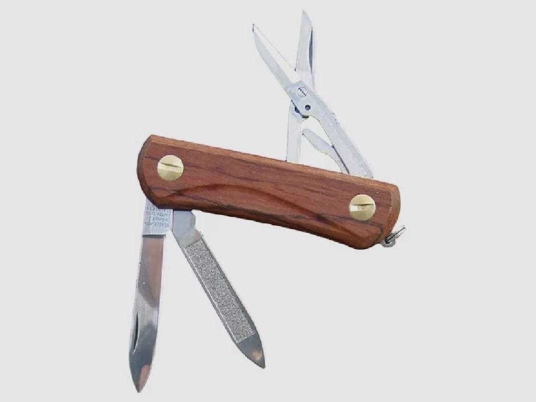 EKA-WENGER Junior Bubinga Taschenmesser mit Klinge, Feile und Scheren, Bild 1 von 3