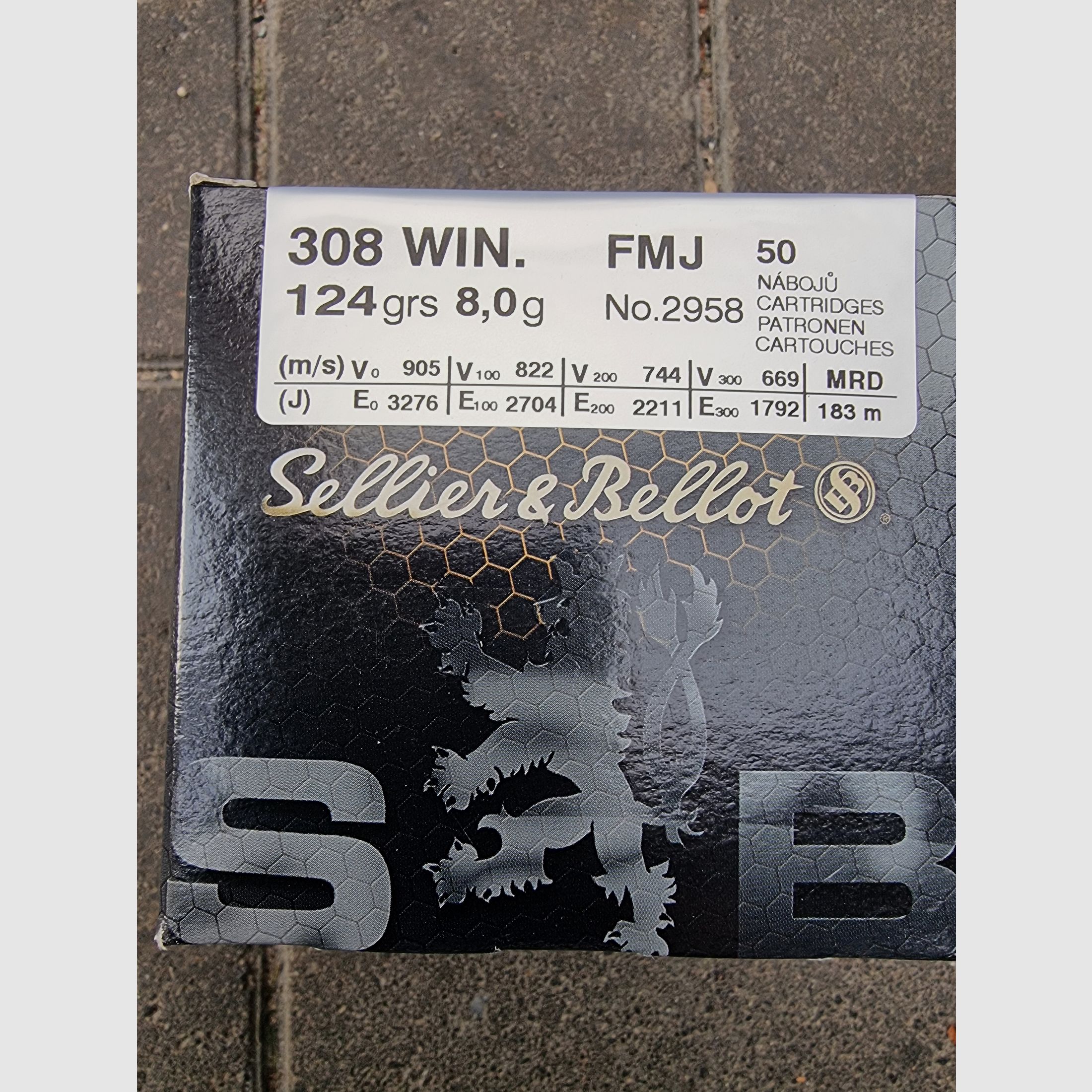 Sellier & Bellot .308 Win. Full metal jacket 9,5g/147grs et 8,0g/124grs