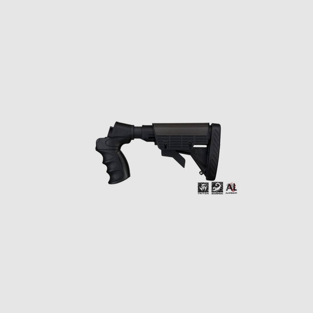 Tactical 6-position retractable stock for Winchester 1200 and 1300 pump shotgun, image 2 of 2