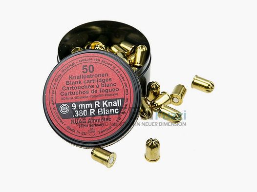 Geco cartuchos de fogueo para revólver .380 / 9mm RK. 50 disparos