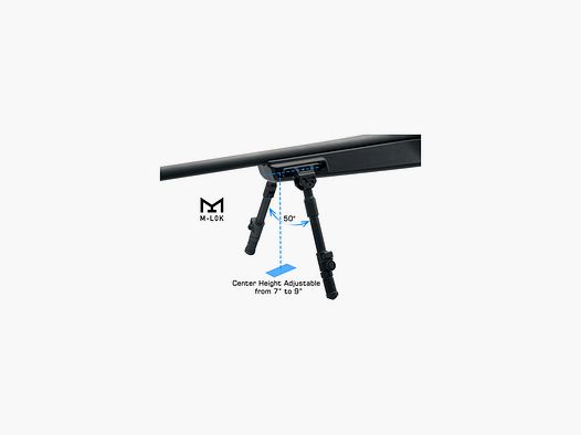 UTG RECON FLEX® M-LOK® Bipod Matte Black, 5.7″-8″ Center Height