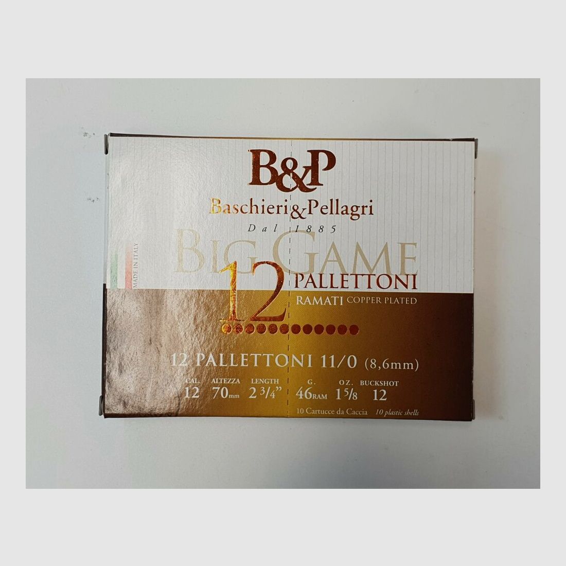 Baschieri & Pellagri 12/70 4 Big Game BUCK 12 Proiettili 8,6mm 45g - 10 Colpi