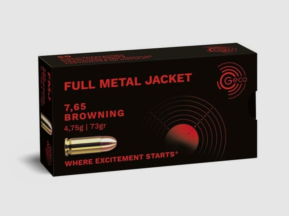 Geco VM/FMJ 4,75g/73grs - 50er 7,65mmBrowning; .32Browning