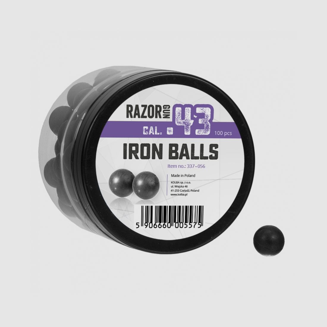 RazorGun rubberen-metalen kogels 43 kal. .43 / 100 stuks voor Umarex M&P9c TPM1 PPQ