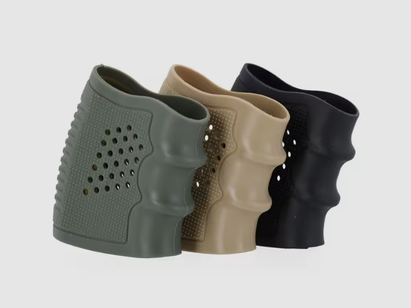 3 Stk. Tactical Grip Glove Griffüberzug Gummi für Glock und weitere Pistolen, schwarz, grün & desert, Bild 1 von 5