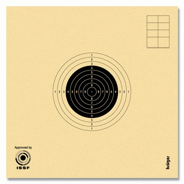 Cibles de tir à la carabine Kruger 10x10 mm KPN 10 m ISSF – 250 pièces