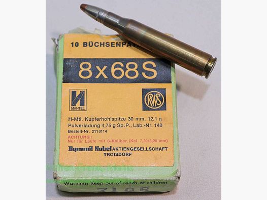 RWS (WZd.Fa.Rottweil) naboje do karabinów 8x68S