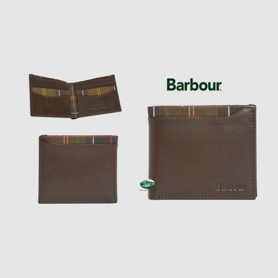 BARBOUR Brodick Lederbuch Geldbörse braun