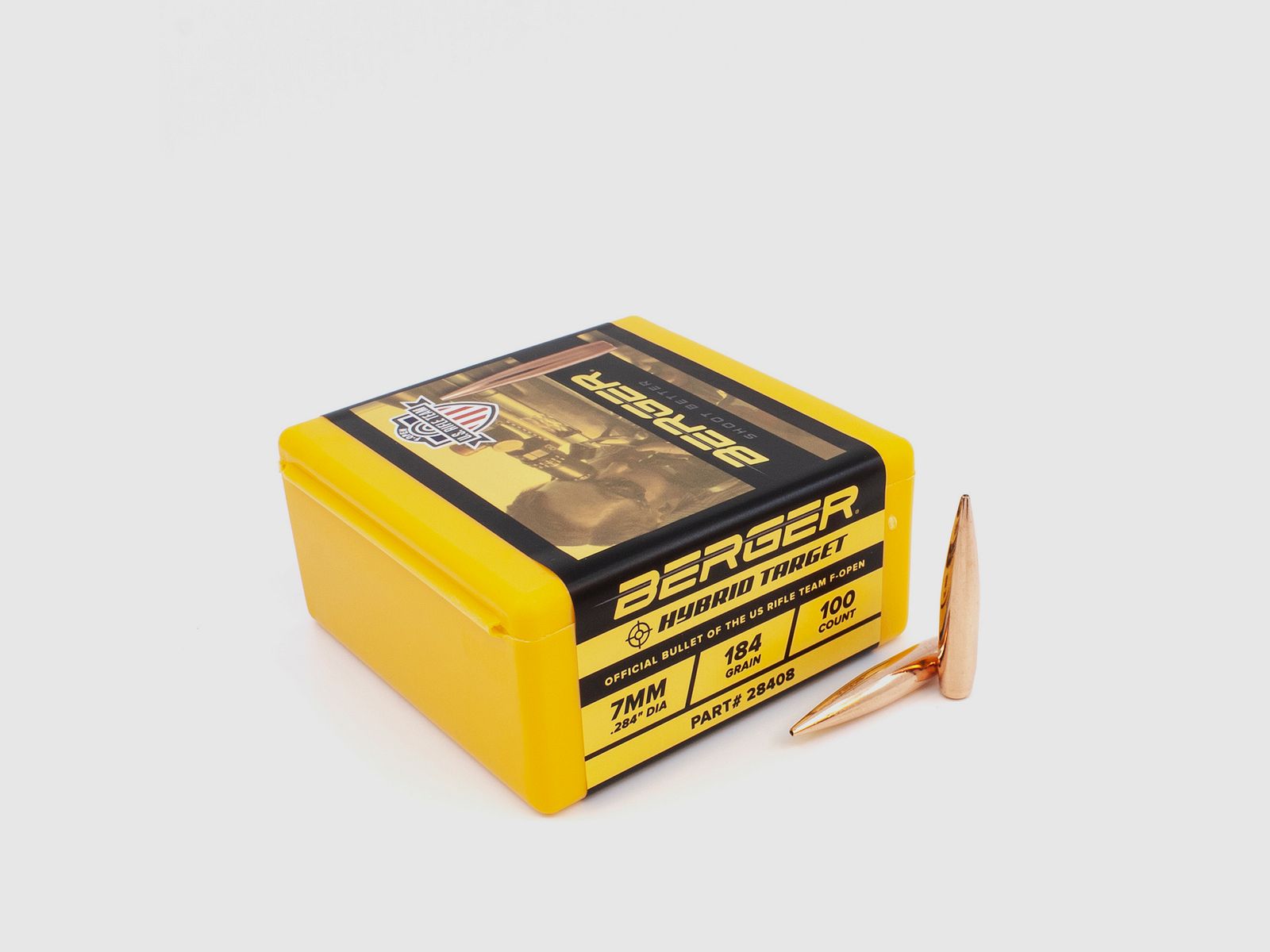 Berger Geschoss 7mm/.284 F-Open Hybrid Target 184GR 100 Stück