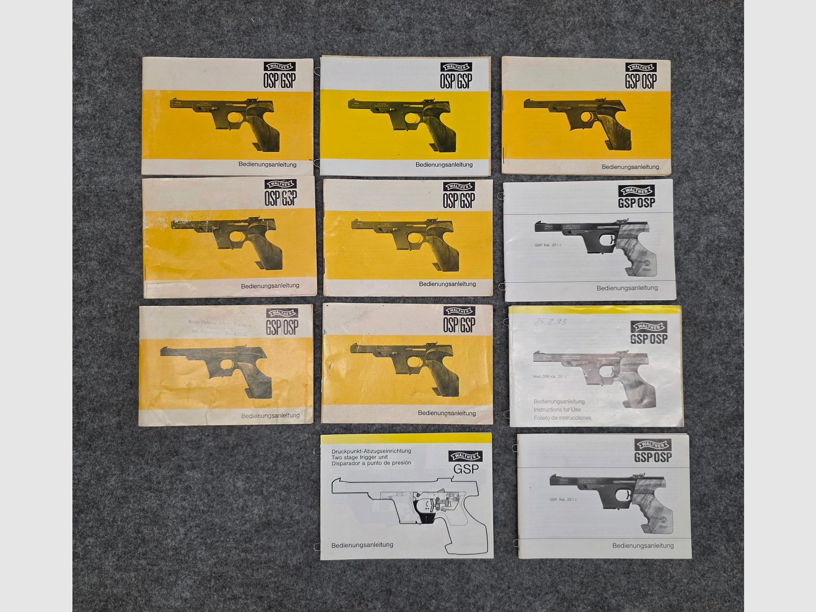 Walther OSP GSP Beschreibung Bedienungsanleitung Luftpistole Luftgewehr KK Gewehr Co2 Pistole siehe Beschreibung. Preis ab