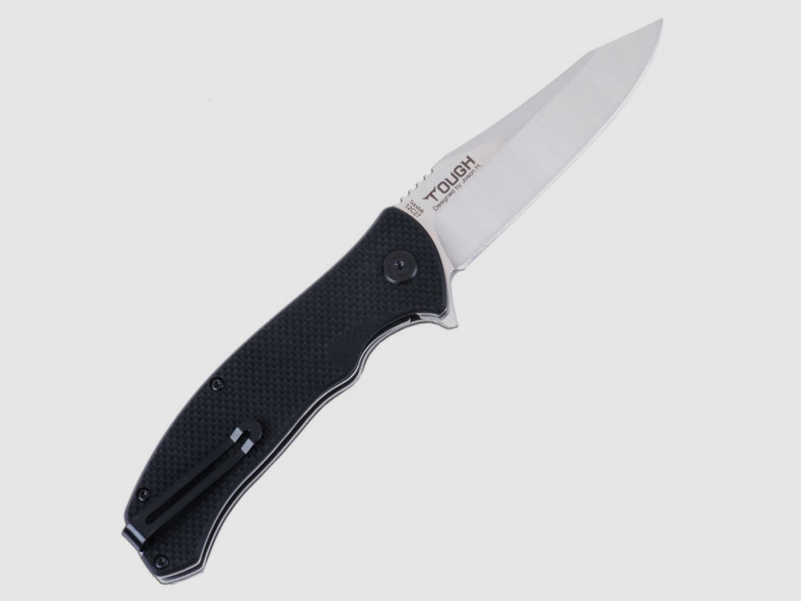 EDC Klappmesser TOUGH Skandinavischer Sandvik Stahl 12C27 schwarz von TEKUT