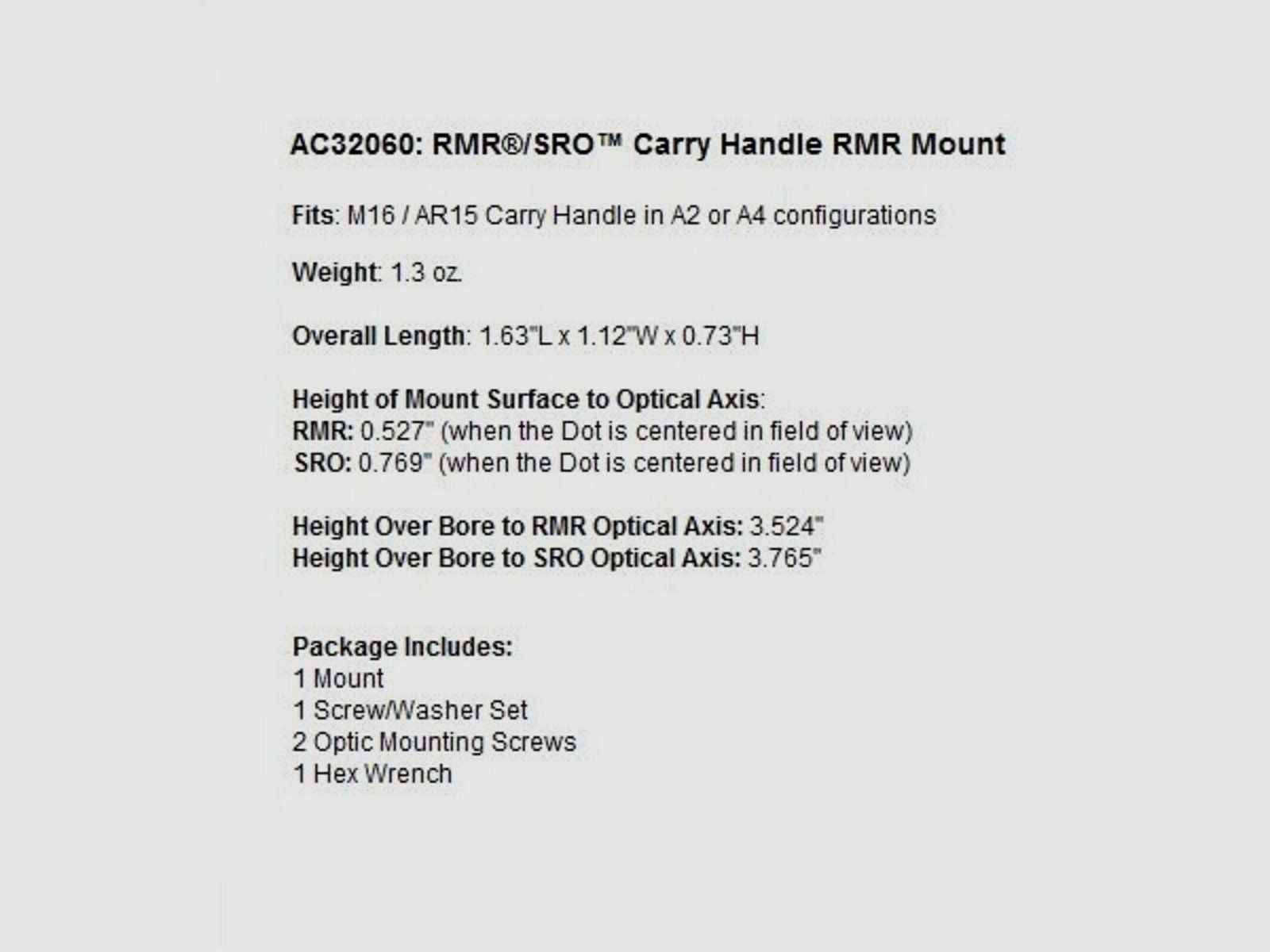 Trijicon RMR/SRO Carry Handle Montage