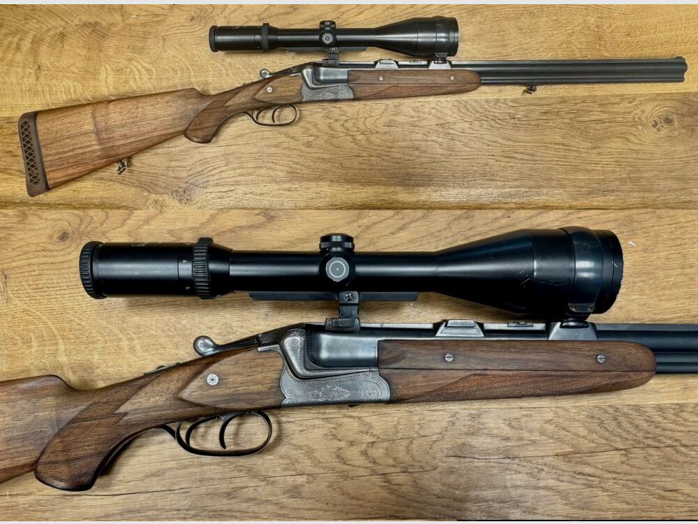 Gebr. Adamy Bühag Suhl Bockbüchsflinte mit Schmidt & Bender Zielfernrohr