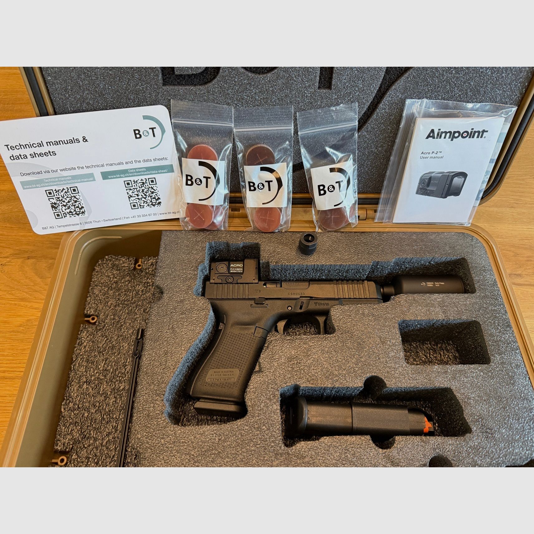 Brügger & Thomet (B&T) Glock 19 Hush Puppy Set incl. suppressor caliber 9mm Luger