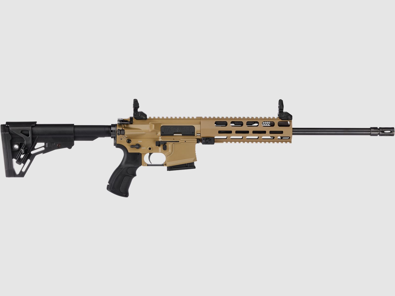 Haenel CR 223 M-LOK Handguard Barrel Length 423 mm | Match Trigger | Short Handguard | Sand Color | Sport Approved, Cal. .223 Rem.