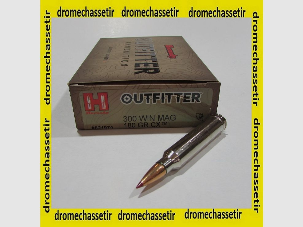Box mit 20 Patronen Hornady Kal. 300 Win Mag Outfitter 180 Grains CX Ref 821974
