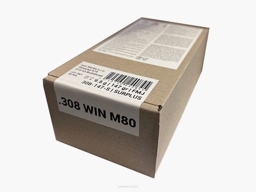 Amunicja GETLOAD .308Win FMJ 147gr Surplus pakowana po 50szt