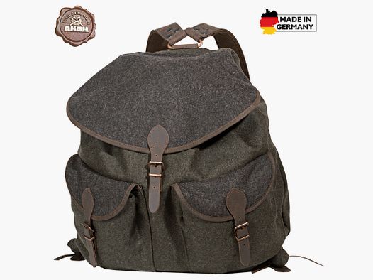 Mochila de lana verde/gris