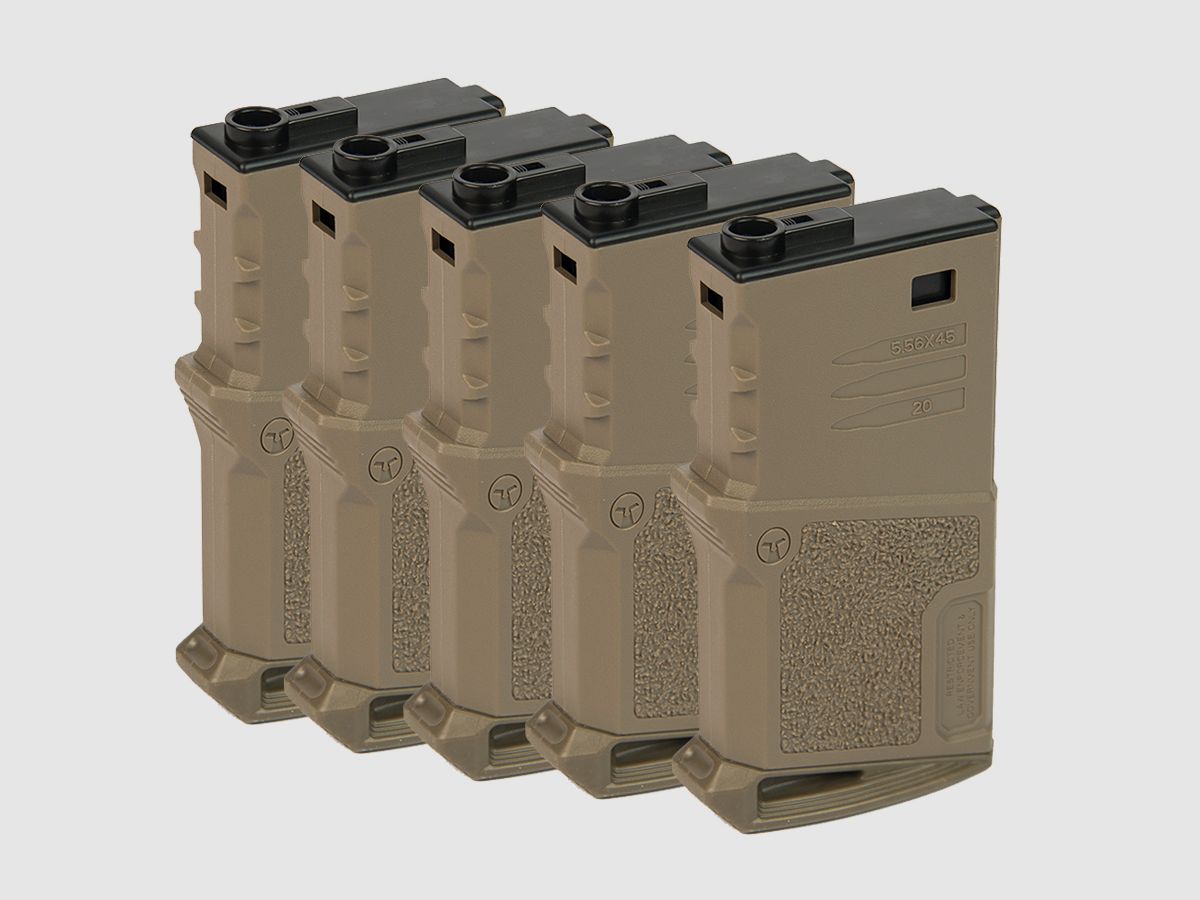 Ares Mid Cap Amoeba M4 | M16 Magazine 5er 120 schoten 6mm - Airsoft AEG / S-AEG