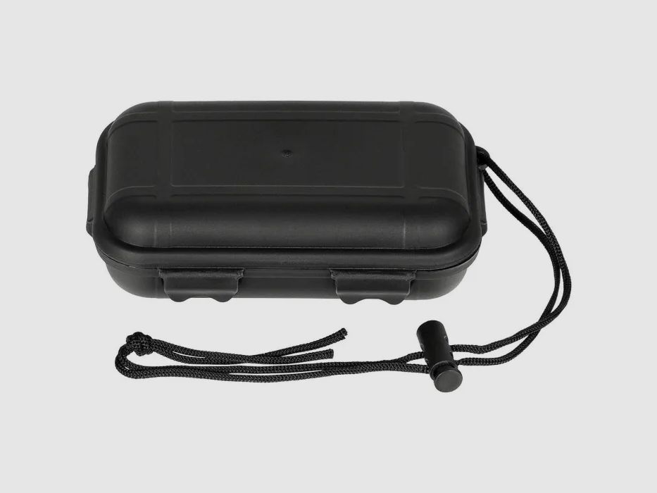 Kleine Box , 13,5 x 8 x 3,7cm, schlagfester Kunststoff, wasserdicht, Schwarz