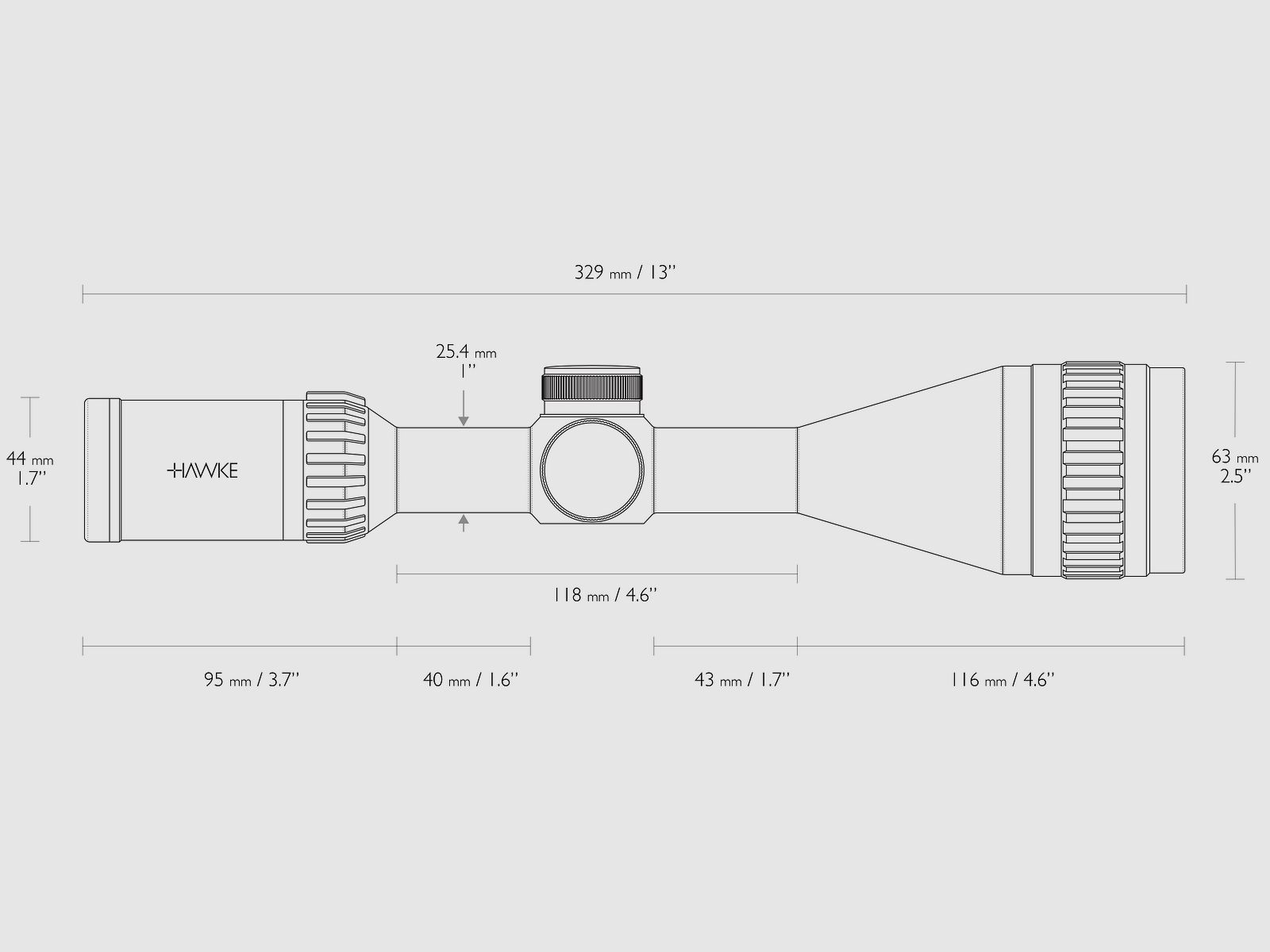 Hawke 13140 AIRMAX 4-12×50 AO AMX Luftgewehr Zielfernrohr