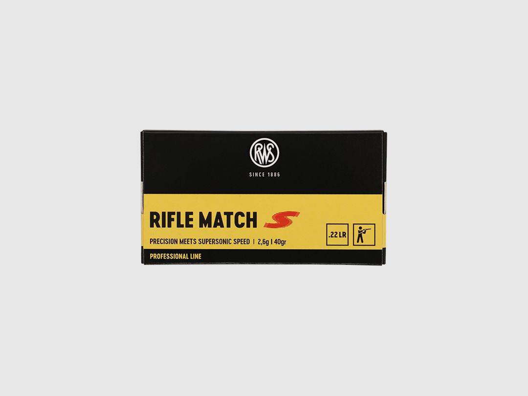 BOX MIT 50 PATRONEN RWS RIFLE MATCH S CAL.22LR 40GR