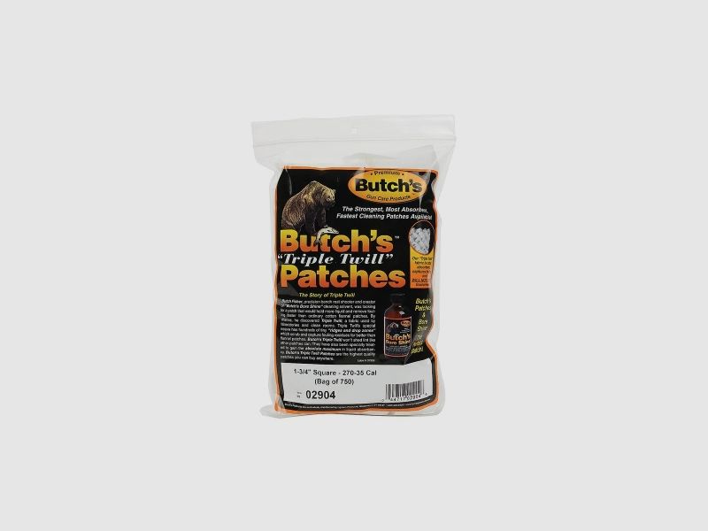 Butch's Triple Twill Reinigungspatches 750 Stück für 7mm - .35