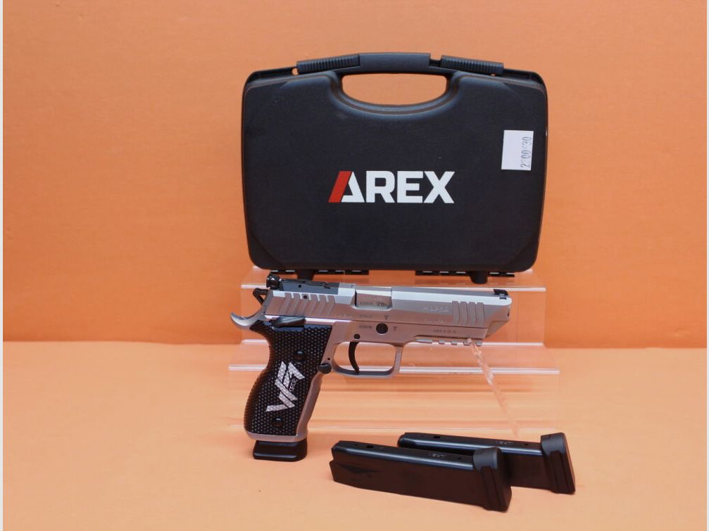 AREX Ha.Pistol 9mmLuger AREX ALPHA RACE WFORCE1 OR/ Optics Ready 5" Barrel/ Stainless/ 2 Spare Magazines