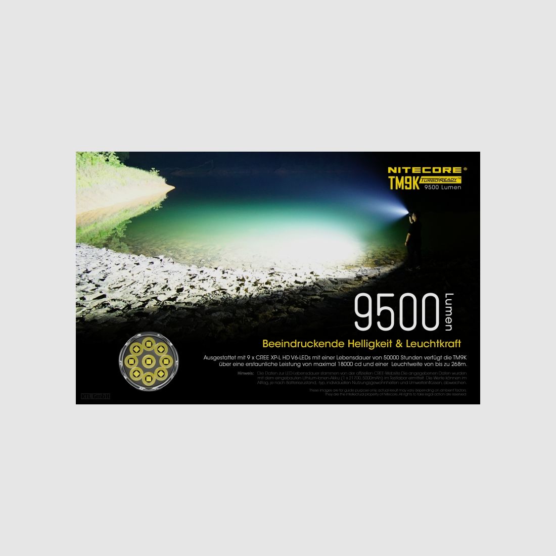 Nitecore TM9K Taschenlampe TM9K 9500 Lumen