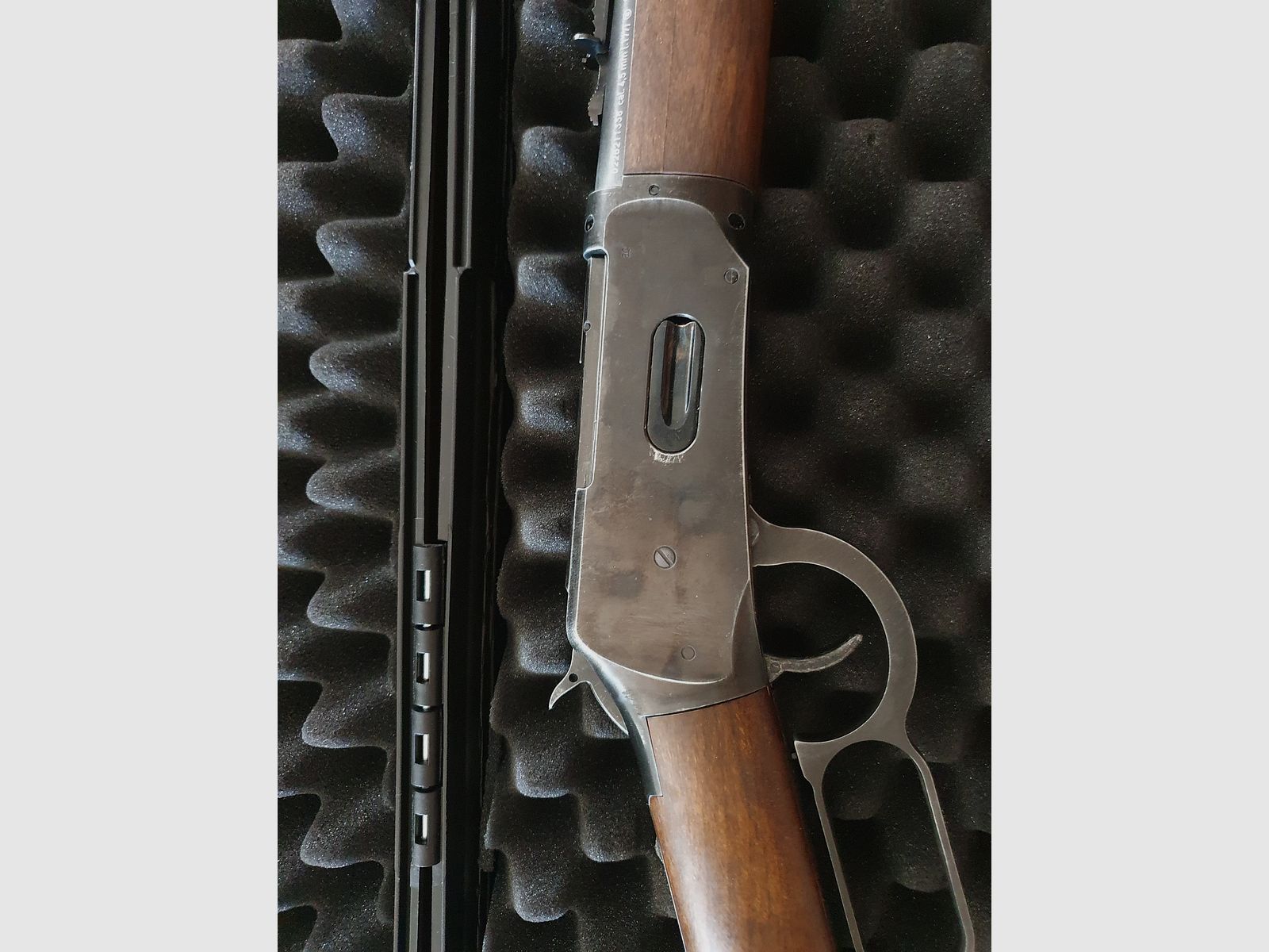 Legends Cowboy Rifle Co2 Gewehr antik finish , inkl. 34 Ladehülsen Diabolo + BB, Koffer