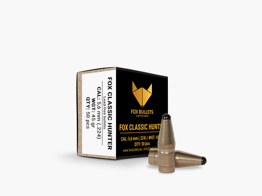 Fox Bullets Classic Hunter .224 3,2 g / 50 gr bleifreie Geschosse – 50 Stück
