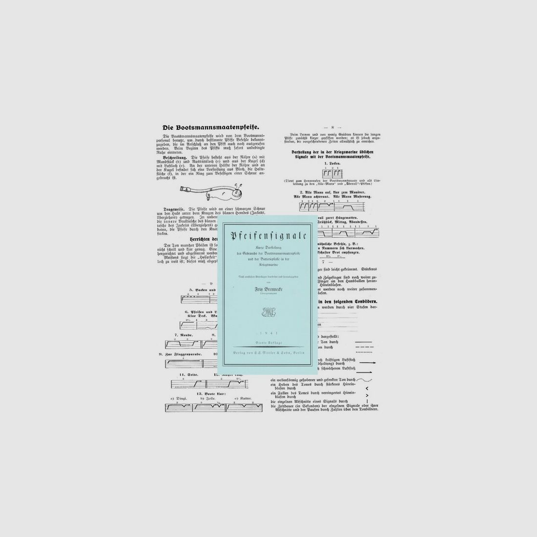 Nachdruck Kriegsmarine Vorschrift Pfeifensignale von 1941