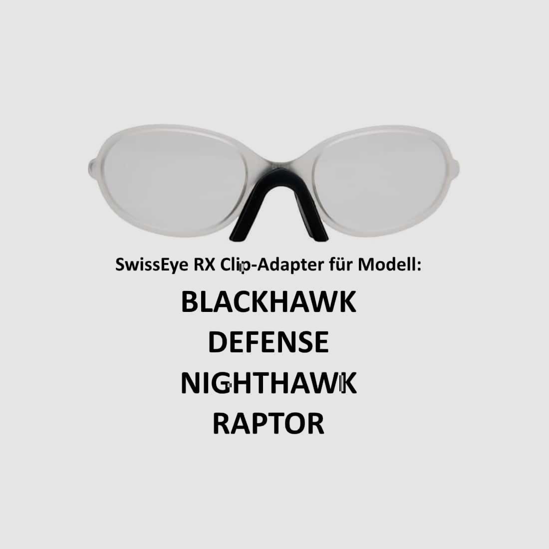 SwissEye RX Clip-Adapter per occhiali da vista (BLACKHAWK DEFENSE NIGHTHAWK RAPTOR)