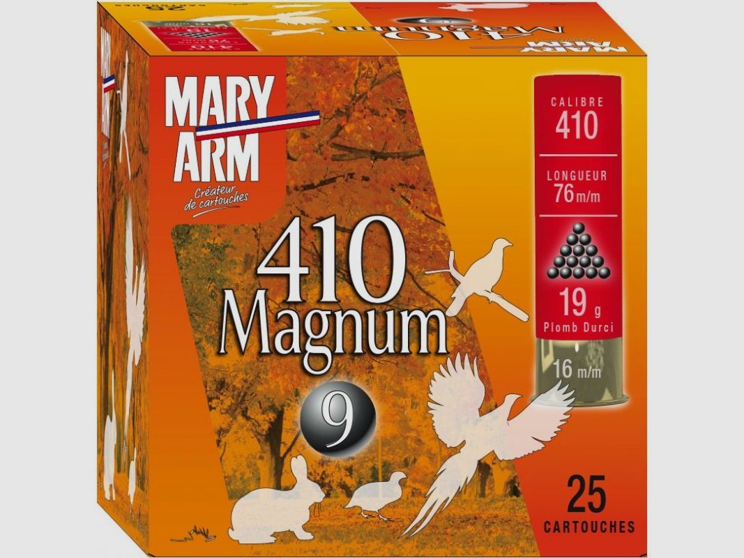 MARY ARM 410 MAGNUM 36/16/76 – Bourre Réversible – 19g – Plomb Durci N°7.5