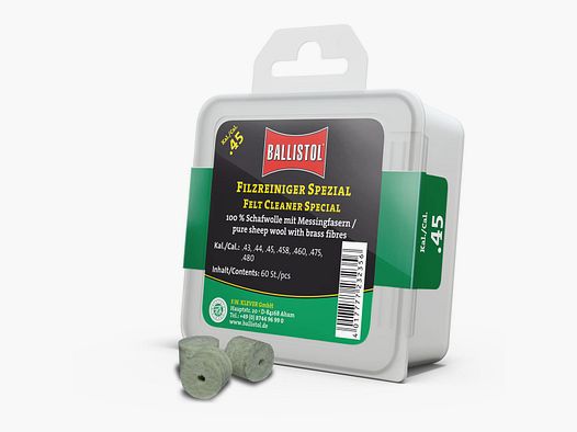 Ballistol Filzreiniger Spezial / 60 Stk. / Kal. .45