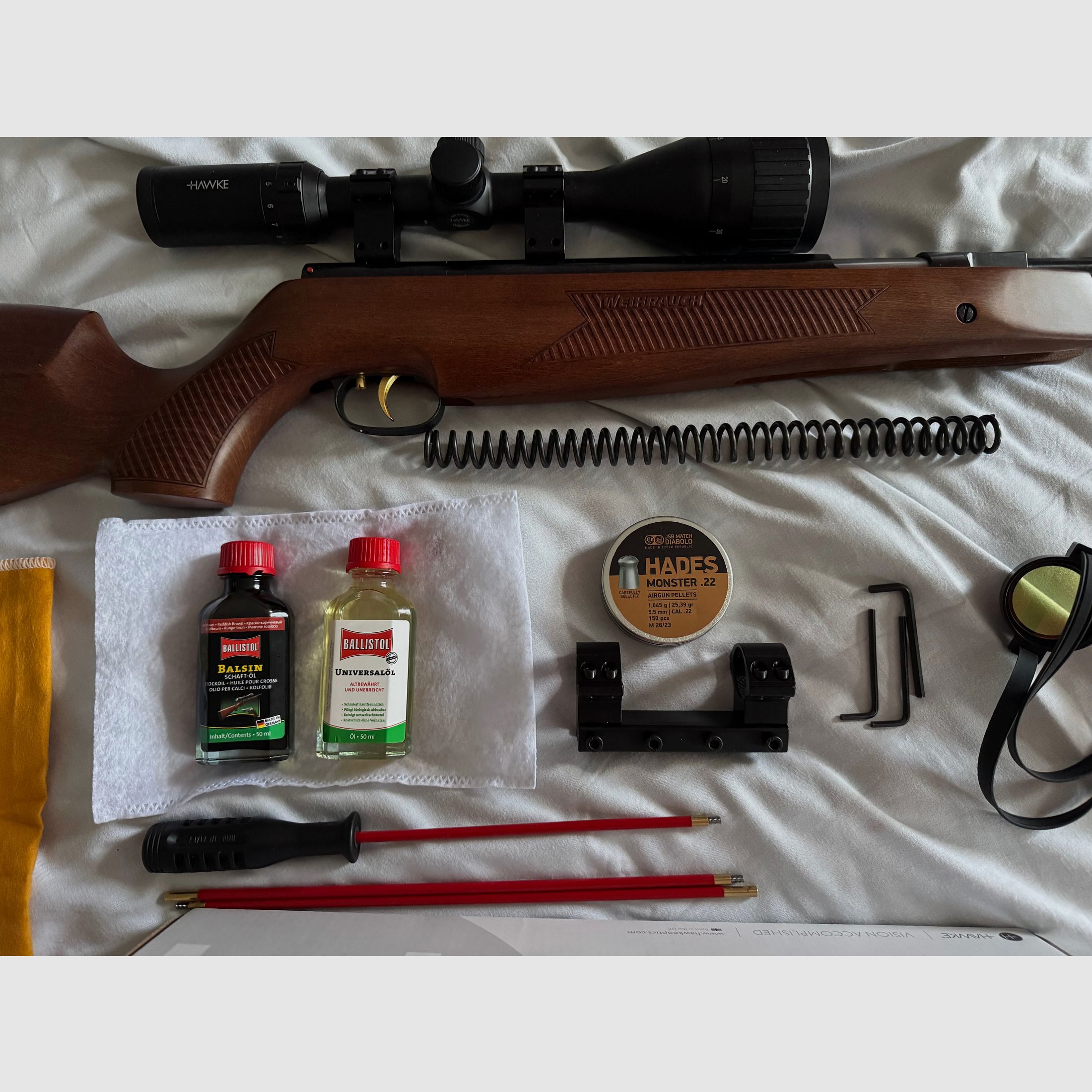 HW 97 5,5 + HAWKE Zielfernrohr + Export Feder + Zubehör Neu !