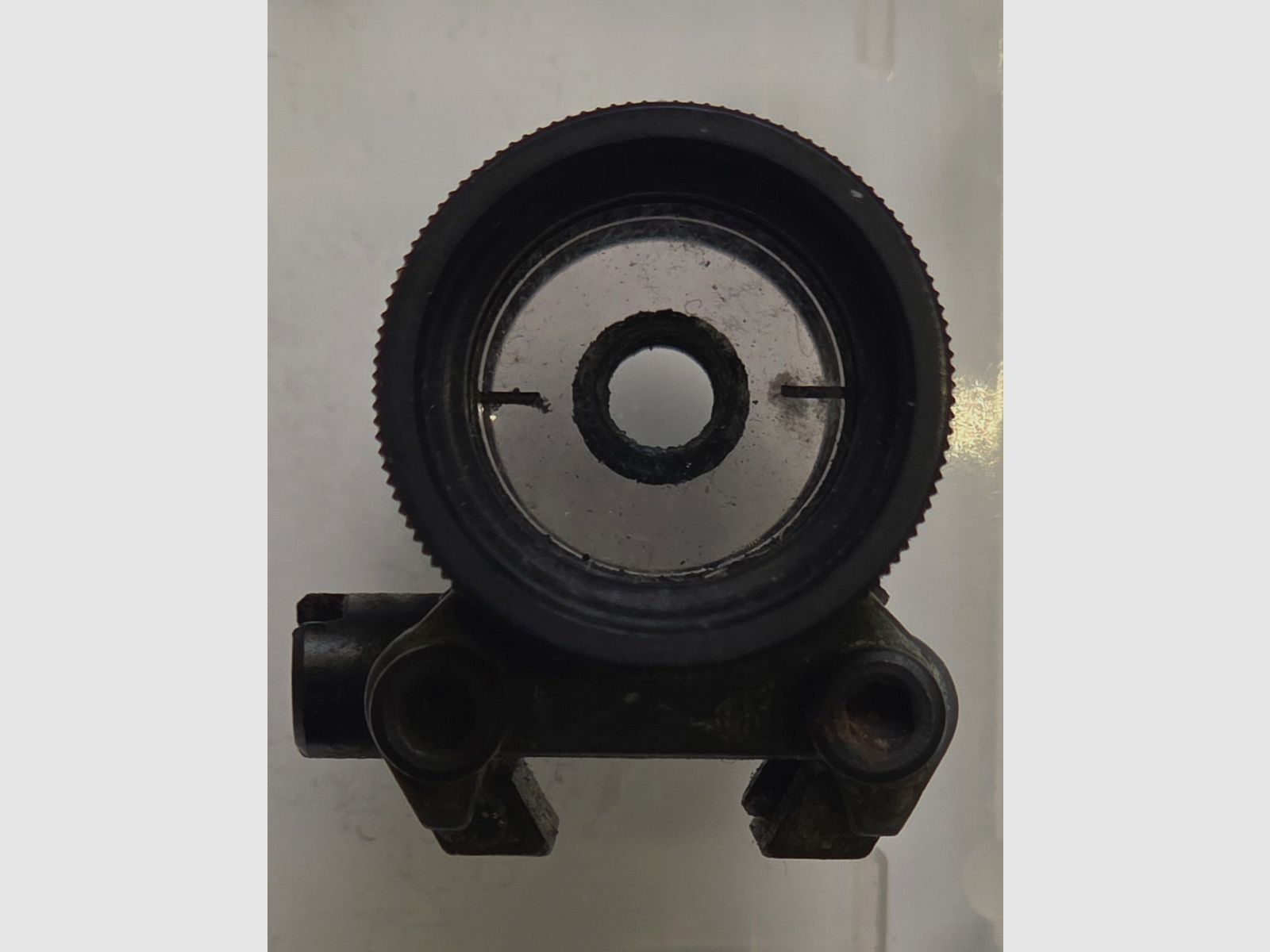 Anschütz double iris glass ring sight 2.9-4.4 + 5.8-7.3 dovetail: top 13 mm, bottom 8.5 mm for Anschütz, Walther and others