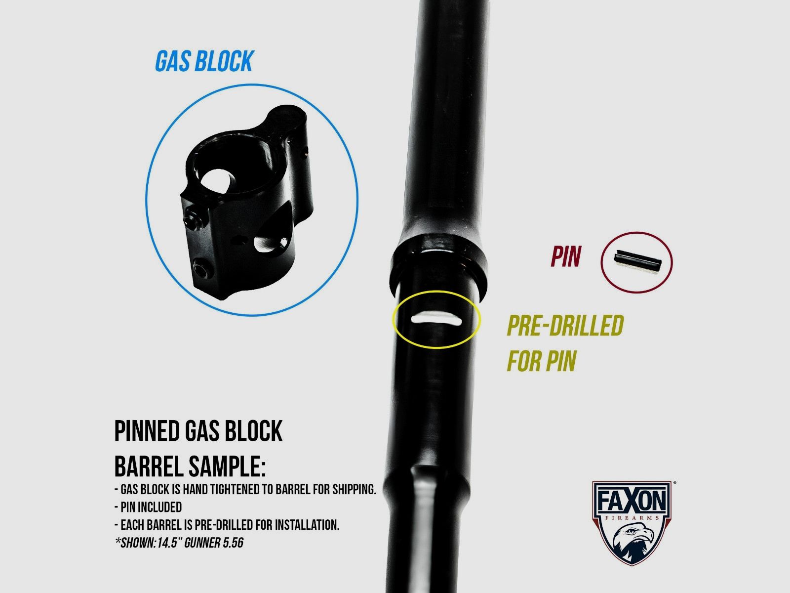 Faxon - 14,5-Zoll-Lauf - Mid - 4150 - Nitride - Gasblock 625" - 15A58M14NGQ-APGB, Bild 3 von 3