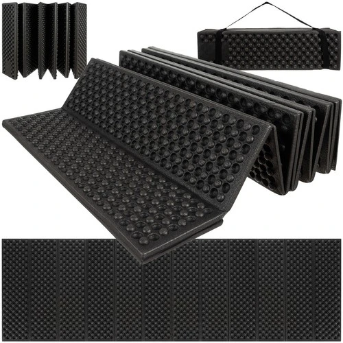 Opvouwbare slaapmat 180x60x1cm Trizand 22870, zwart, schuim