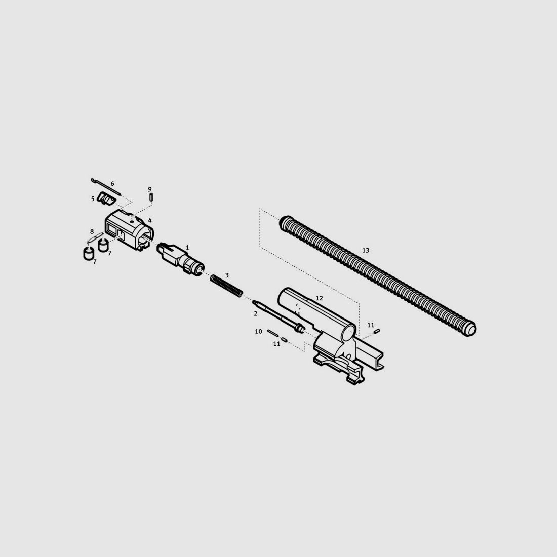 Części zamienne Heckler & Koch SP5 (4) 214883, sprężyna zamykająca, kompletna