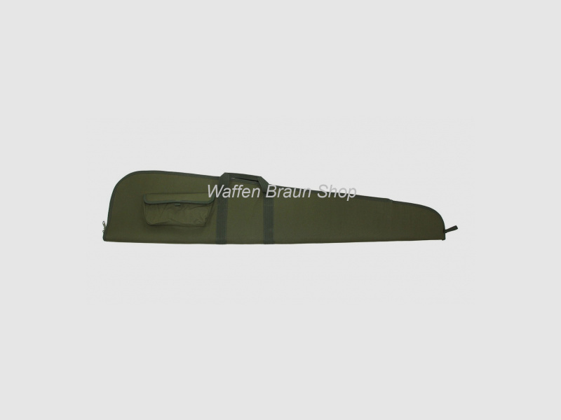 Büchsenfutteral mit Tasche, grün 128cm Länge 600D Nylon-Material Microfleece Futter Doppelzipper Tra