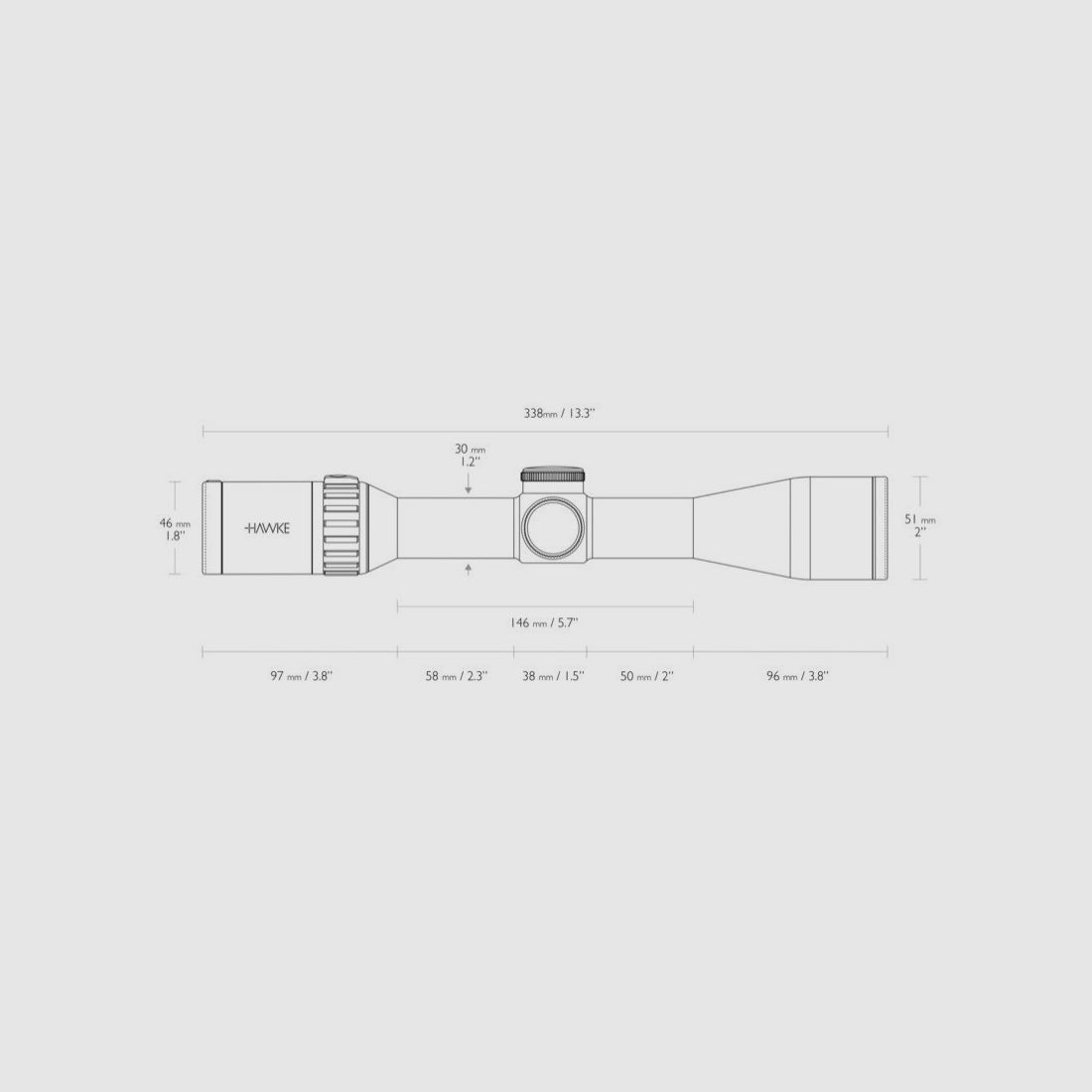 Hawke Endurance 30 FD 3-18x44 Scope - Ret. LRX Hunter FD, image 4 of 4