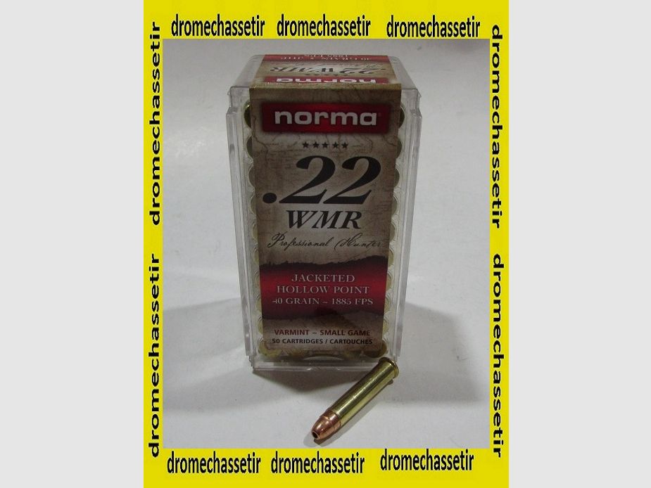 Pudełko 50 nabojów 22 WMR Norma Jacketed Hollow Point 40 grains