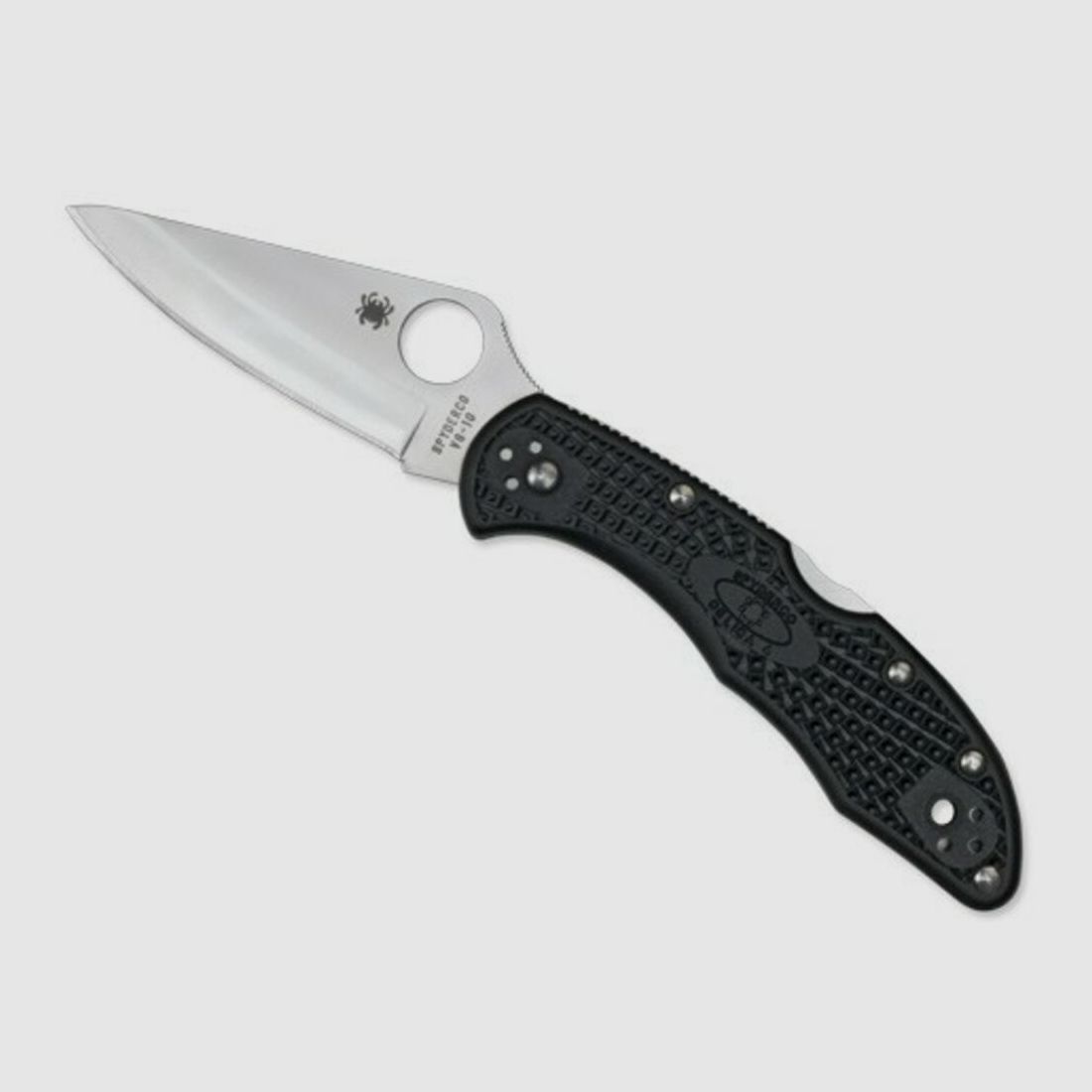 Spyderco Delica 4 Folding Knife FRN Handle Plain Steel, image 1 of 2