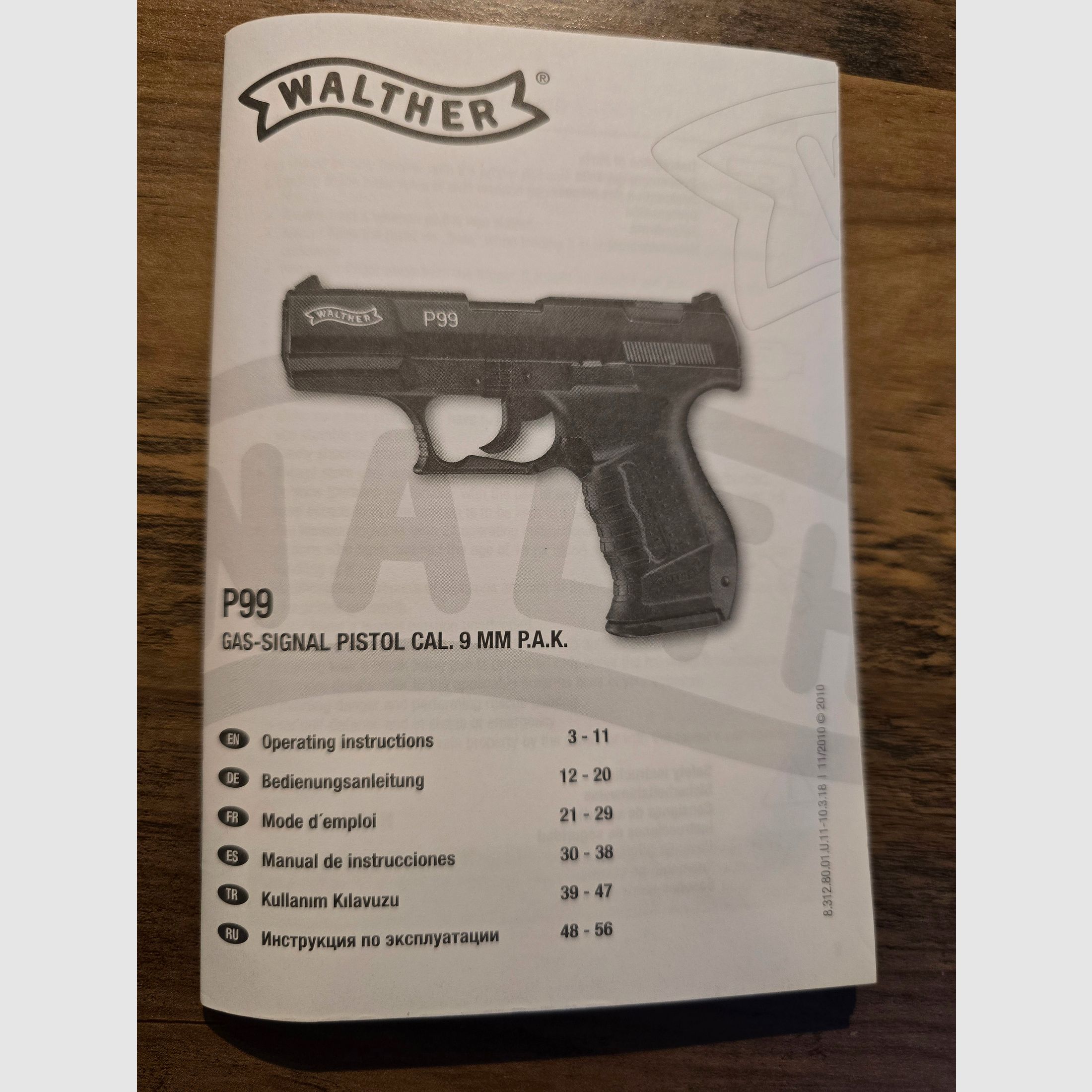Walther P99 gas signal pistol cal 9mm P.A.K pick-up only!!
