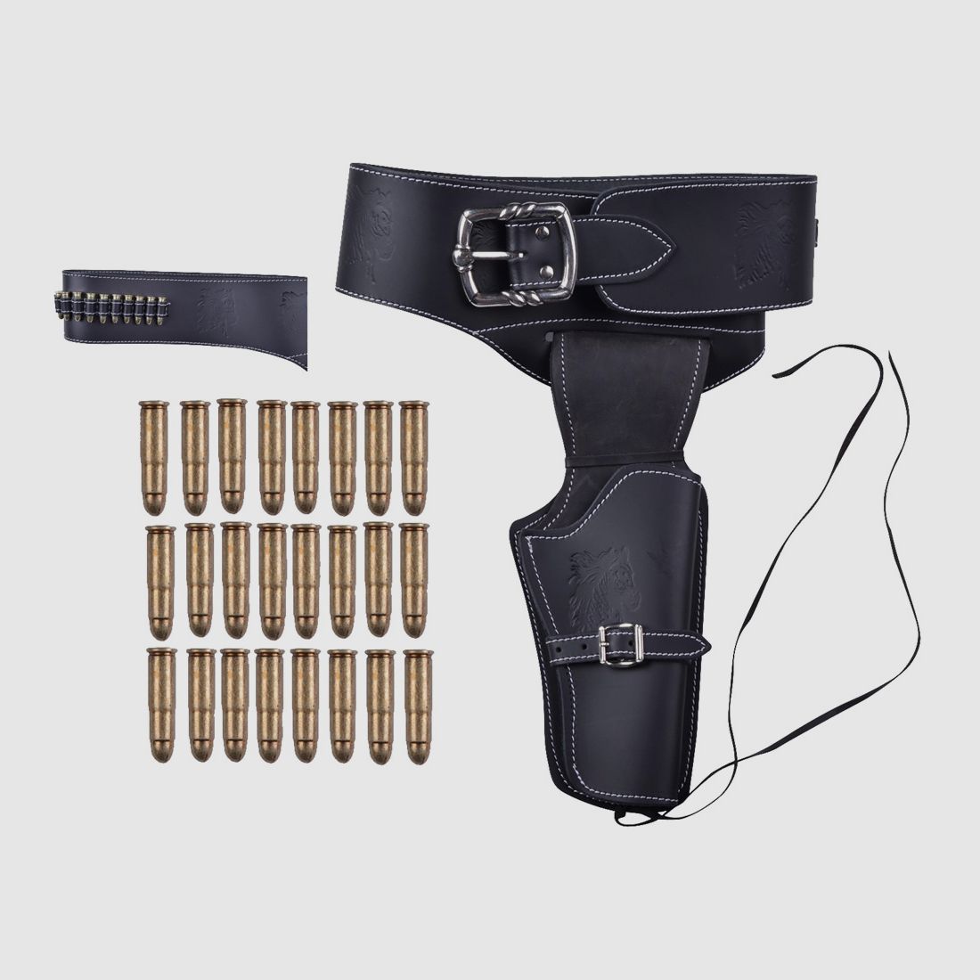 Cintura revolver con 24 proiettili decorativi