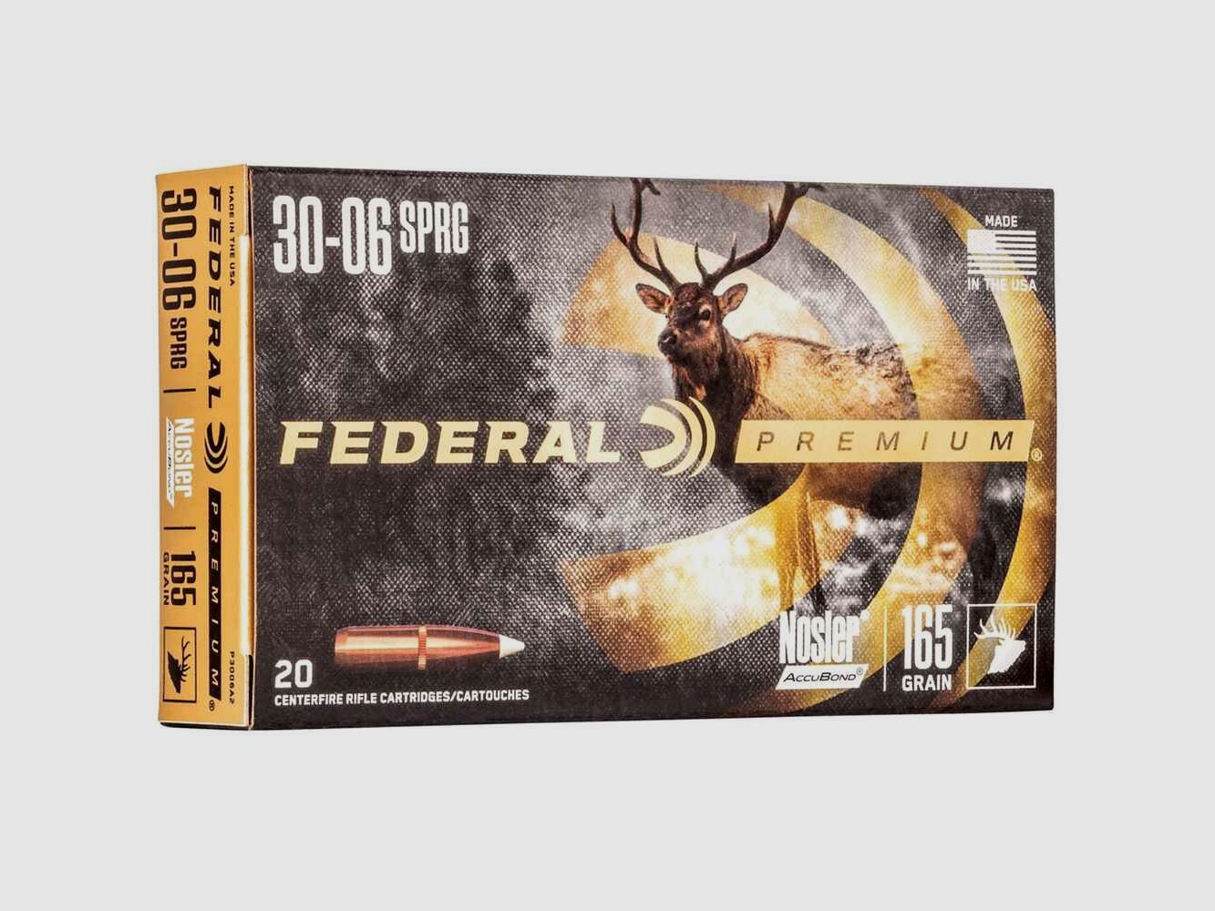 .30-06 Spr. Premium Nosler Accubond 165 grs. Federal Ammunition