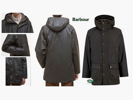 BARBOUR Giacca Bedale Parka wax colore olive